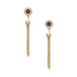 House of Harlow 1960 Gold Tone Enamel Sunburst Tassel Drop Earrings